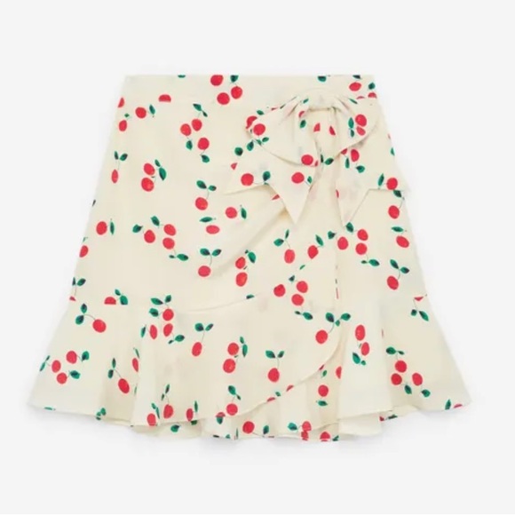 THE KOOPLES Cherry-Print Silk Mini Skirt - Picture 2 of 6